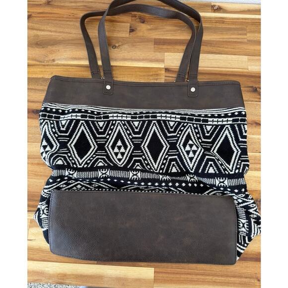 Jewell by Thirty-One Bag Tribal Rio Weave Print Black White with Accessory Bag‎ - Picture 4 of 11
